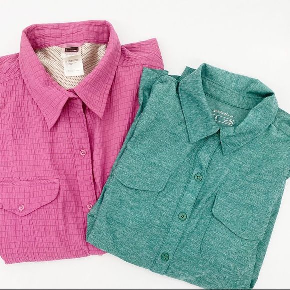 The North Face Tops - The North Face Eddie Bauer 2 Hiking Casual Outdoors Tops Button Up Blouse Shirts
